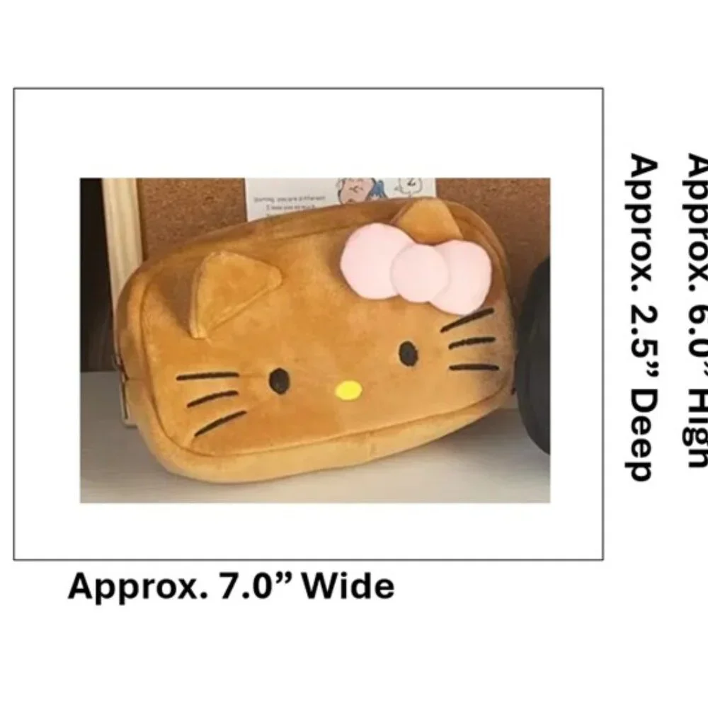 Hello Kitty Plush Cosmetic Bag (Coffee) BRAND-NEW & SO‎ CUTE!